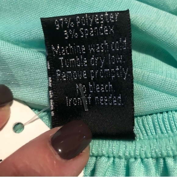 Lace Ruffled Sleeve Mint Green Mini Dress or Tunic Size L-XL - Picture 4 of 5